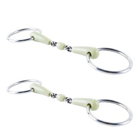 Enwye Horse Mouth Bit Stainl Steel Middle Rubber Flavour Loose Horse Mouth Bit for Training Comfort and Durability