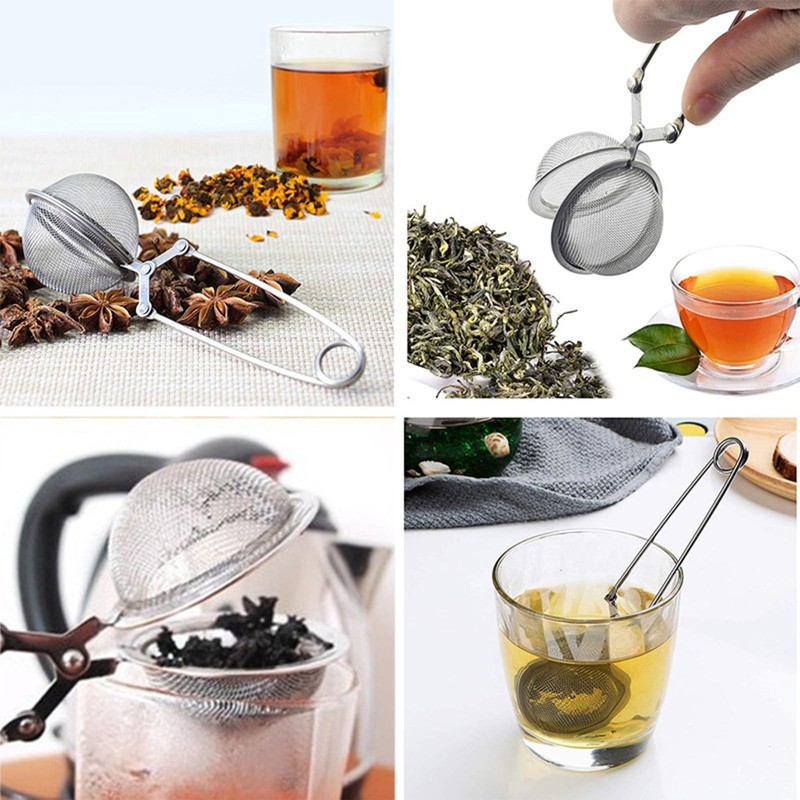 XUTONG 4PCS Snap Ball Tea Strainer,Stainless Steel Spoon Tea Ball