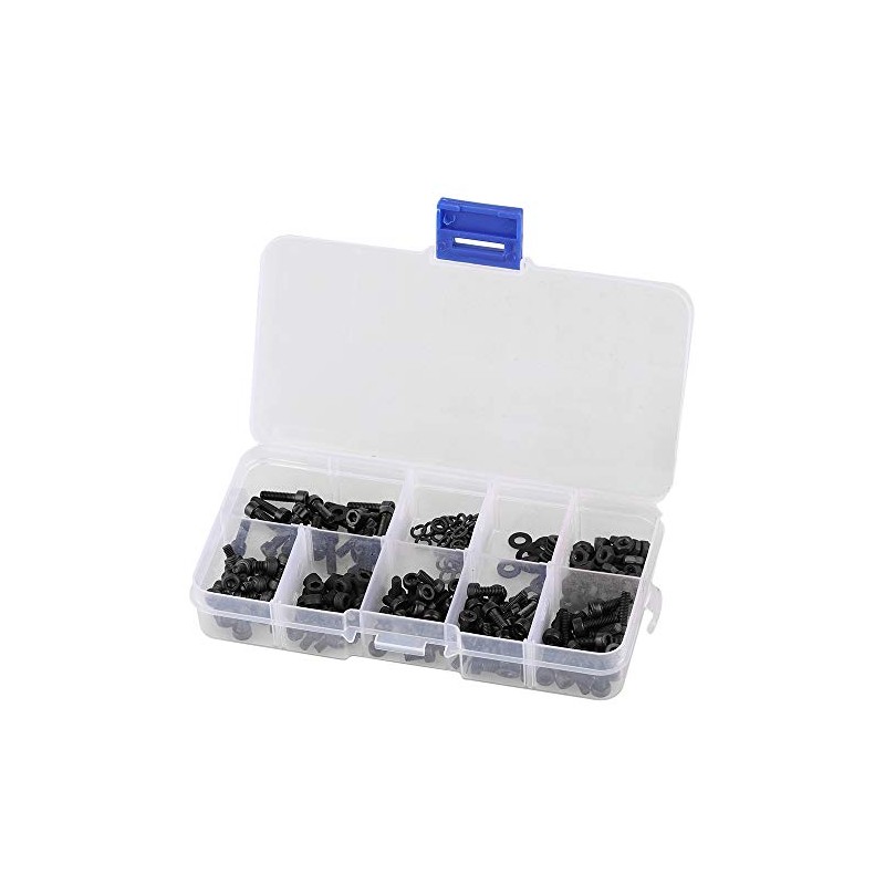 300 pcs Screws Nuts Washers Hex Socket Washers Hex Socket