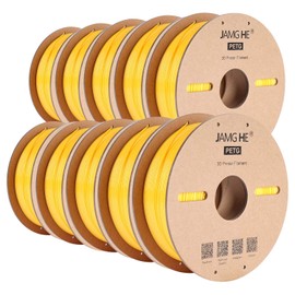 PETG Filament for 3D Printer, JAMG HE 1.75mm 1KG Precision +/- 0.02 mm PETG Filament Spool for 3D Printing Refills (10Yellow)