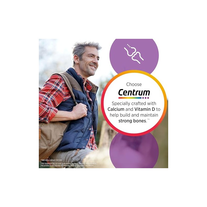 Centrum Silver Men's 50+ Multivitamin with Vitamin D3, B-Vitamins, Zinc