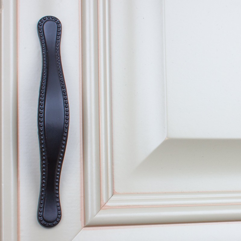 GlideRite Hardware 4554-MB-10 3 inch Cc Matte Black Beaded Cabinet