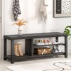 FOLUBAN Entryway Bench, Rustic Wood Shoe Storage Bench for Hallway