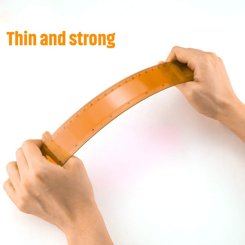 2 Pack Plastic Ruler Straight Ruler Plastic Measuring Tool for