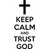 CafePress Keep Calm and Trust God Oval Car Bumper Sticker