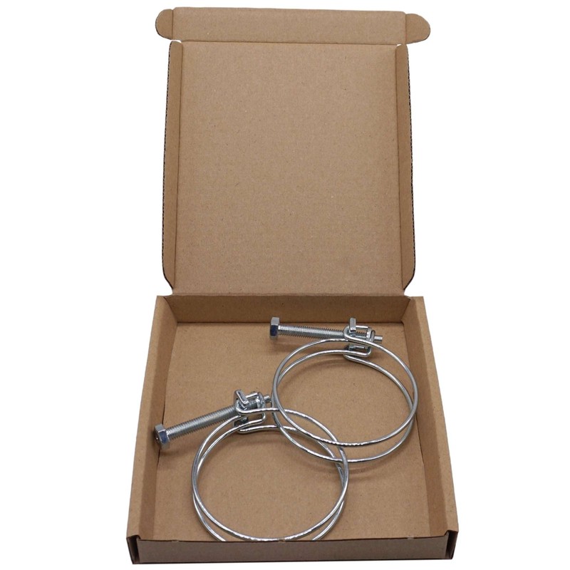 SKIR'CO (2 pcs) Adjustable Double Wire Hose Clamps 55-60 mm,
