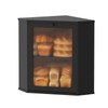 Black Corner Bread Box for Kitchen Countertop-Bamboo Wood 2-Tier