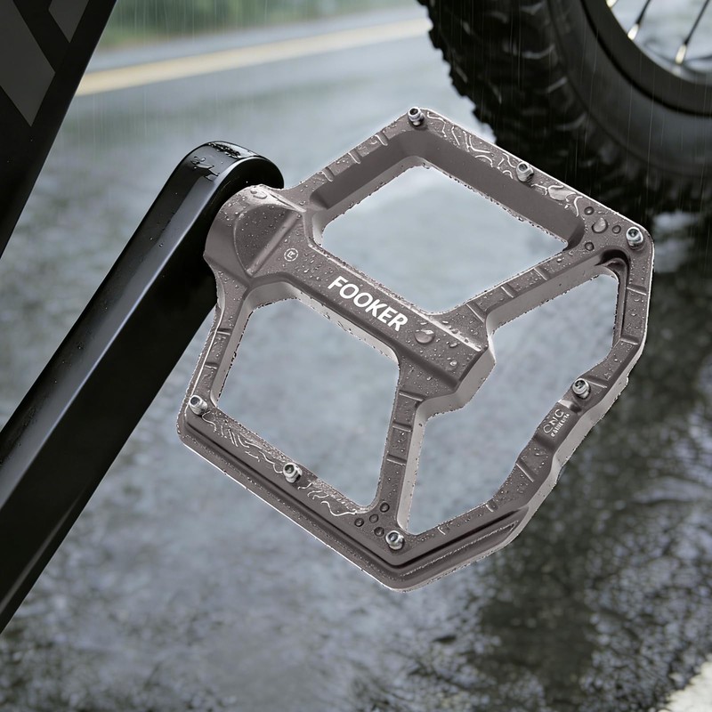 FOOKER Bike Pedals,Aluminum 9/16" Sealed Bearing Bicycle Pedals Lightweight Wide