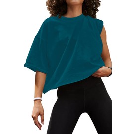 Oversized Workout Shirts for Women XL Teal