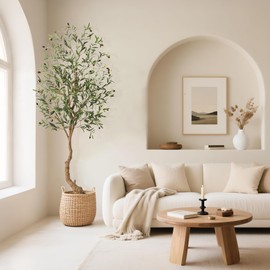 ilitphke Artificial Olive Trees, 6 Ft Indoor Outdoor Fake Potted Silk Plant Faux Olive Tree with Trunk and Fruits, Artificial Tree Large Olive Plants for Living Room Home House Office Decor