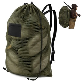 Archerest 1 Pack Extra Large Mesh Duck Decoy Bag, Decoy Bags for Duck Goose with Double Drawstring & Adjustable Shoulder Straps, Light Weight Turkey Waterfowl Hunting Storage Backpack