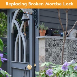 HOME MASTER HARDWARE Brass Door Knobs Set with Spindle, 2-1/4 in Vintage Door Knob, Old Style Door Knob Replacement for Mortise Lock Interior Doors