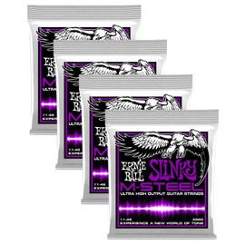 4 PACK Ernie Ball P02920 M-Steel Power Slinky Electric Guitar String Set