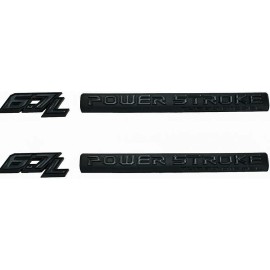 Unbranded 2 Sets 6.7L Powerstroke Emblems 3D Side Fender Power Stroke Turbo Badge Black