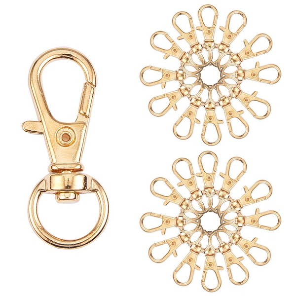 PandaHall Elite 100 pcs Alloy Lobster Clasps, Swivel Lobster Claw