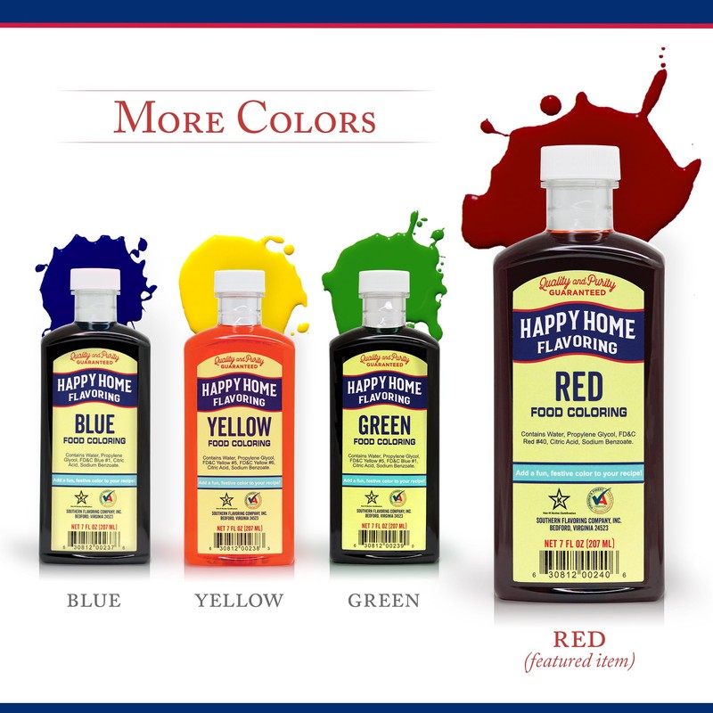 Happy Home Flavoring Red Food Color, 7 oz.