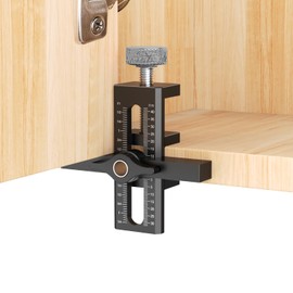 Puriwood Cabinet Door Installation Jig – Adjustable Aluminium Alloy Positioning Tool for Precise Alignment and Drilling on Frameless & Face Frame Cabinet Doors, Hinge Hardware Mount Jig