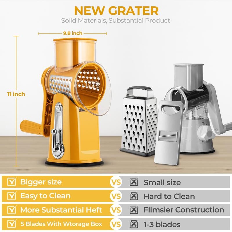 SUSTEAS Rotary Vegetable Slicer with Handle Kitchen Gadget - 5