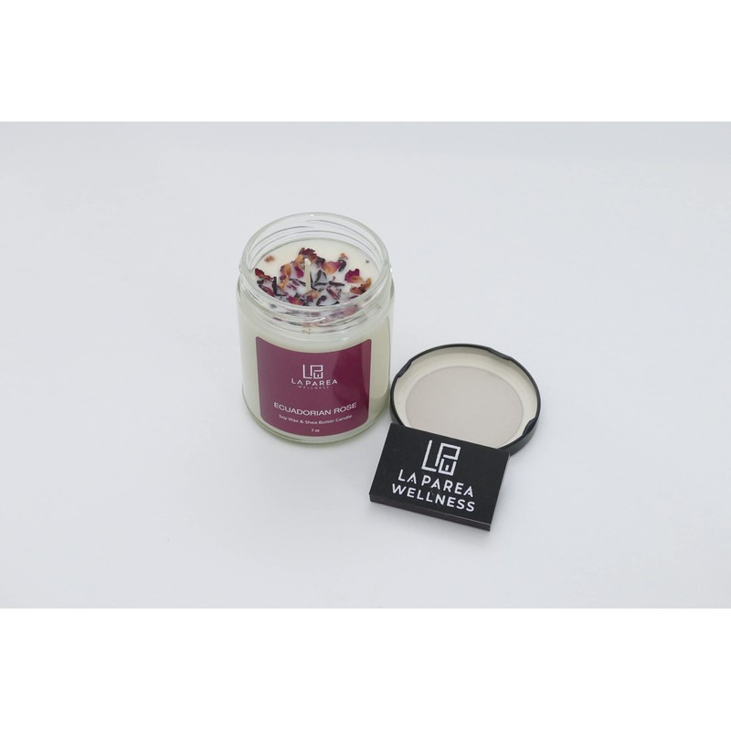 Ecuadorian Rose-Scented Candle, Romantic Body Candle Made with Rose Essential