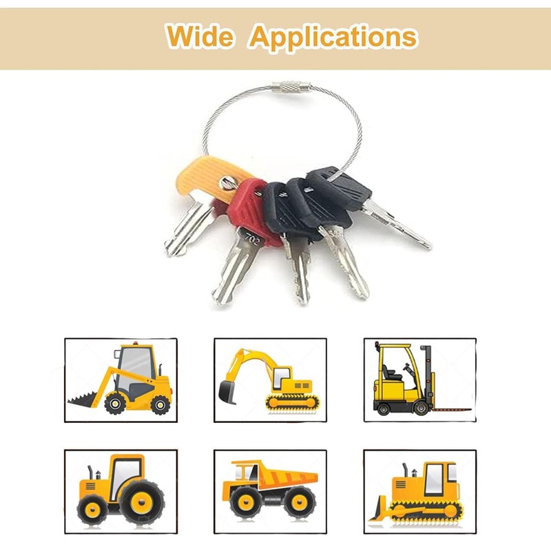 18-Piece Ignition Key, Replacement Ignition Key Set, Construction Machinery Key