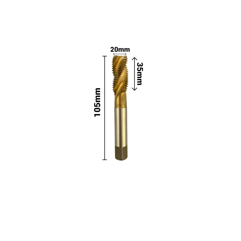 Rennie Tools - M20 x 2.5 Spiral Flute Tap HSS