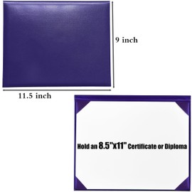 MyGradDay Smooth Diploma Holder Graduation Certificate Cover 8 1/2" x 11" Purple