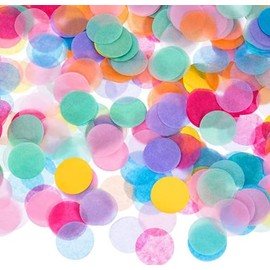 7000 Colourful Confetti - Large Confetti Wedding Pastel Multicoloured Round Paper Scraps in Weight 60 g for Balloons, Gift Box, Decoration for Birthday Celebration Party Confetti Wedding Anniversary
