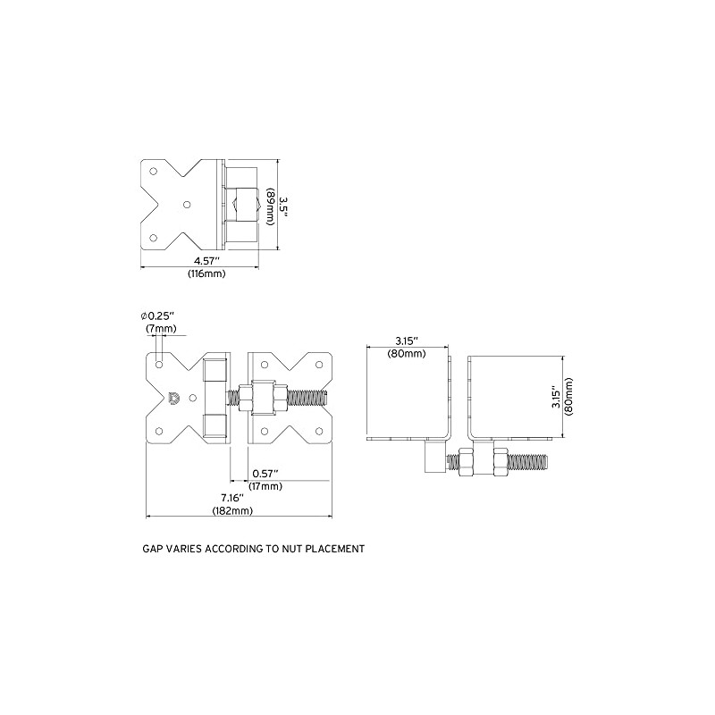 D&D Technologies DDSHDSS Stainless Steel Heavy Duty Gate Hinge. Non