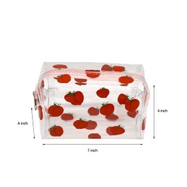 ZMZZ Cute makeup bag, transparent portable makeup bag, waterproof toiletries storage bag, large capacity pen bag (peach)