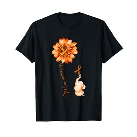 Elephant Sunflower Orange Ribbon COPD Awareness T-Shirt