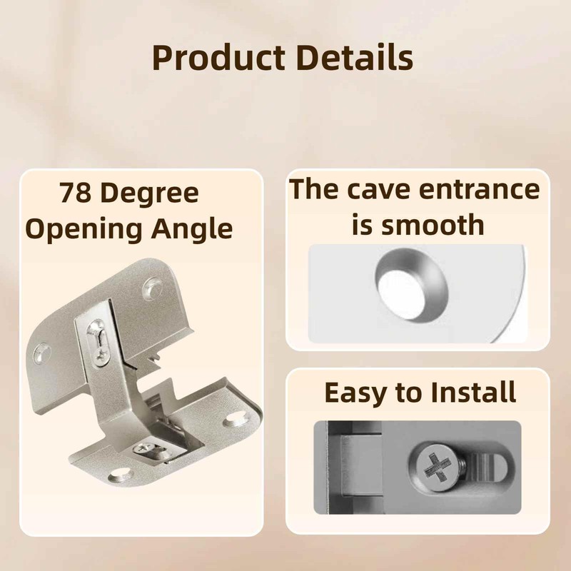 Corner Cabinet Door Hinge, Concealed Pie Cut Lazy Susan Replacement,