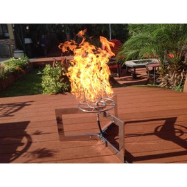 EasyFirePits Stainless Steel Lifetime Warranted Gas Fireplace Log Lighter Replacement Burner Round Center-FED Ring Log Lighter