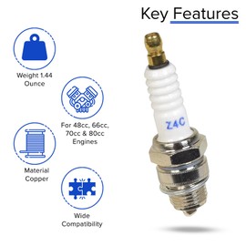 AlveyTech Z4C Spark Plug for 80cc 2-Stroke Bicycle Engine Kits