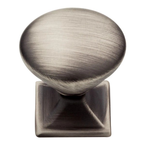 1-1/4" North Hampton Square Base Knob Heirloom Silver