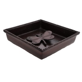 Servette Home Beaded Edge Metal Flat Napkin Box and Napkin Weight for Luncheon Napkins (Butterfly)