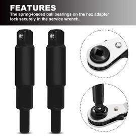 QQZ Service Wrench Hex Key Adapter 60609, for 3/16" & 5/16" hex valves, Fits All Conventional Hvac Units Outside of Minisplit King Valves, -2 Pcs