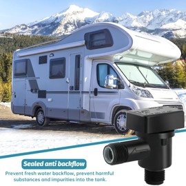 BNYTXV 571-Vac-Chk RV Black Tank Valve, Plastic, 1/2" NPT, Check Valve, RV Sewer Fittings, Black