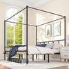 YITAHOME King Size Bed Frame, Metal Canopy Four Poster Bed
