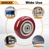 Juvielich 4Pcs 2.5 Inch Push Cart Wheels, Red PU Caster