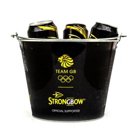 Strongbow Black Metal Ice Bucket Party Drinks Holder Chiller Cooler Home Bar Pub Holds 5 Cans