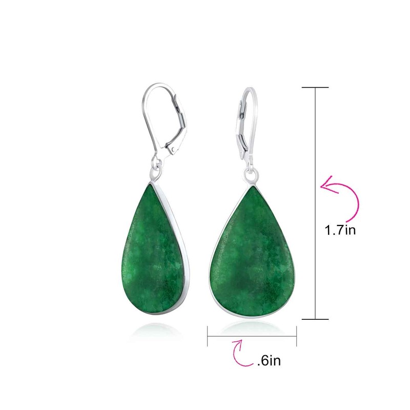 Simplistic Boho Fashion Gemstone Inlay Long Flat Tear Shaped Dangle
