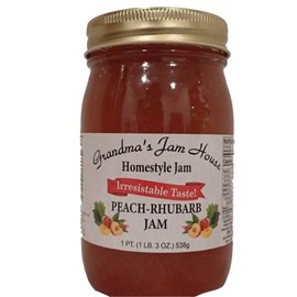 Grandma's Jam House All Natural USA Made Homestyle Peach Rhubarb Jam, 19 oz