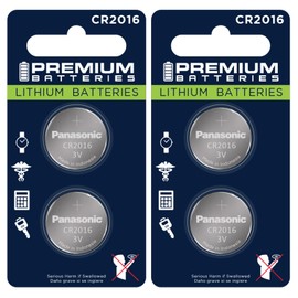 Premium Panasonic CR2016 Lithium 3V Coin Cell - Japanese Engineered High Capacity Batteries (4 Pack)