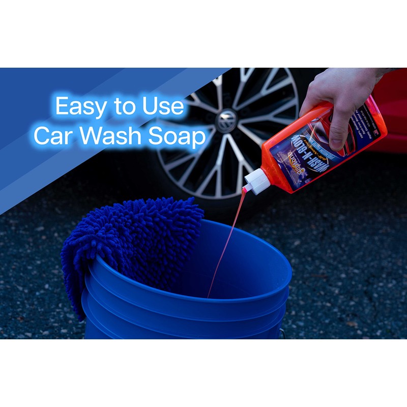Gliptone Car Wash Soap, Wash-N-Glow pH-Neutral, Non-Spotting Premium Thick Concentrated