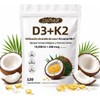 Gwynne Vitamina D3 10.000ui K2 Mk-7 200mcg,120 cápsulas,2 En 1