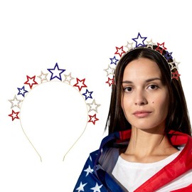Uranian Independence Day Headband 4th of July Hair Band Patriotic Headwear American Stars Fourth of July Hair Supplies Party Accessories for Women and Girls