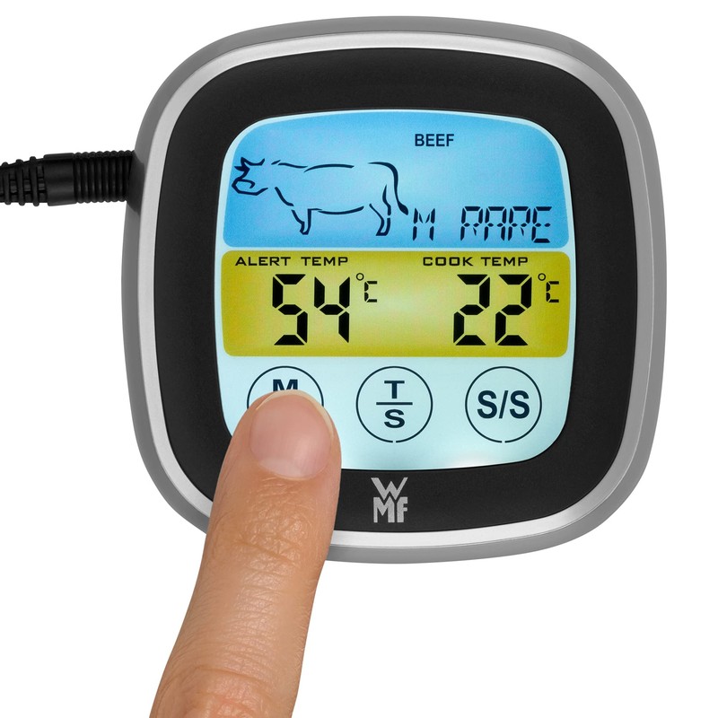 WMF BBQ digital thermometer, grill thermometer with 5 cooking levels,