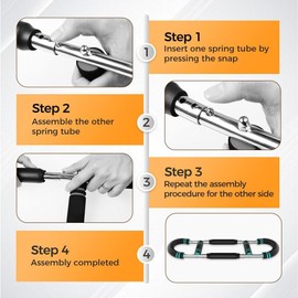 60-120lb Adjustable Twister Arm Trainer – Portable Detachable Chest , Arm Exerciser for Home/Gym/Travel, Full-Body Strength Training Equipment with Anti-Slip Grips (Black + Blue)