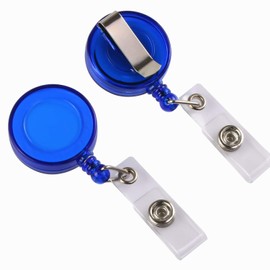 JANYUN 50 Pcs Retractable Badge Reel Clips Holder for Hanging ID Card Name Key Chain (Multi Color)