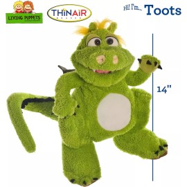 Living Puppets Toots 14-Inch Big Green Dragon Hand Puppet